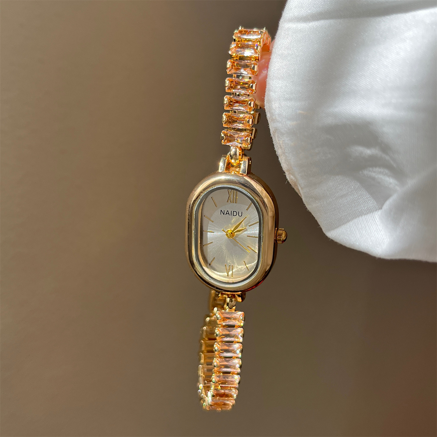 High Jewelry Watches - Square oval colored diamond and rhinestone