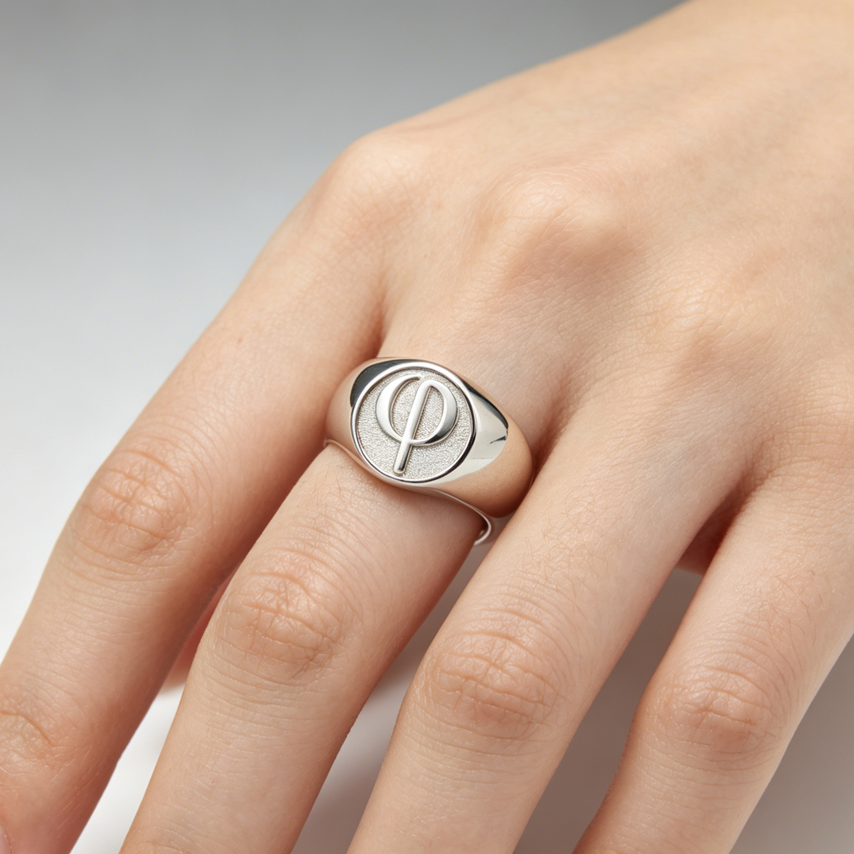 Mens Signet Ring - 15mm Customized Signet Men Ring Personalized