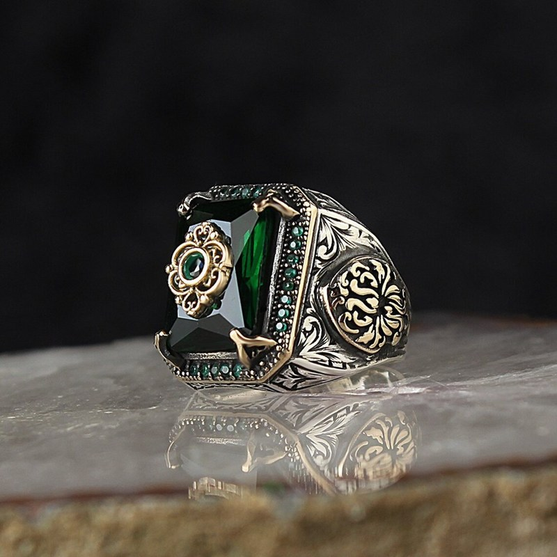 Mens Signet Ring - Retro Handmade Turkish Signet Ring for