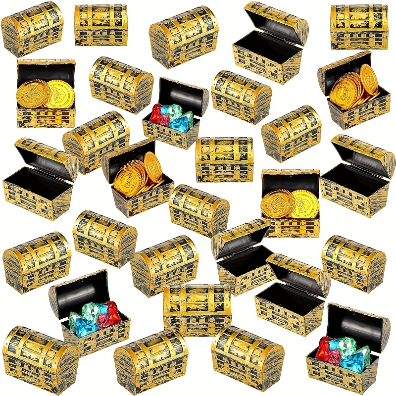 Jewelry & Watches Vitopoulos Reviews - 24/50pcs Halloween Pirate Treasure Chests Plastic