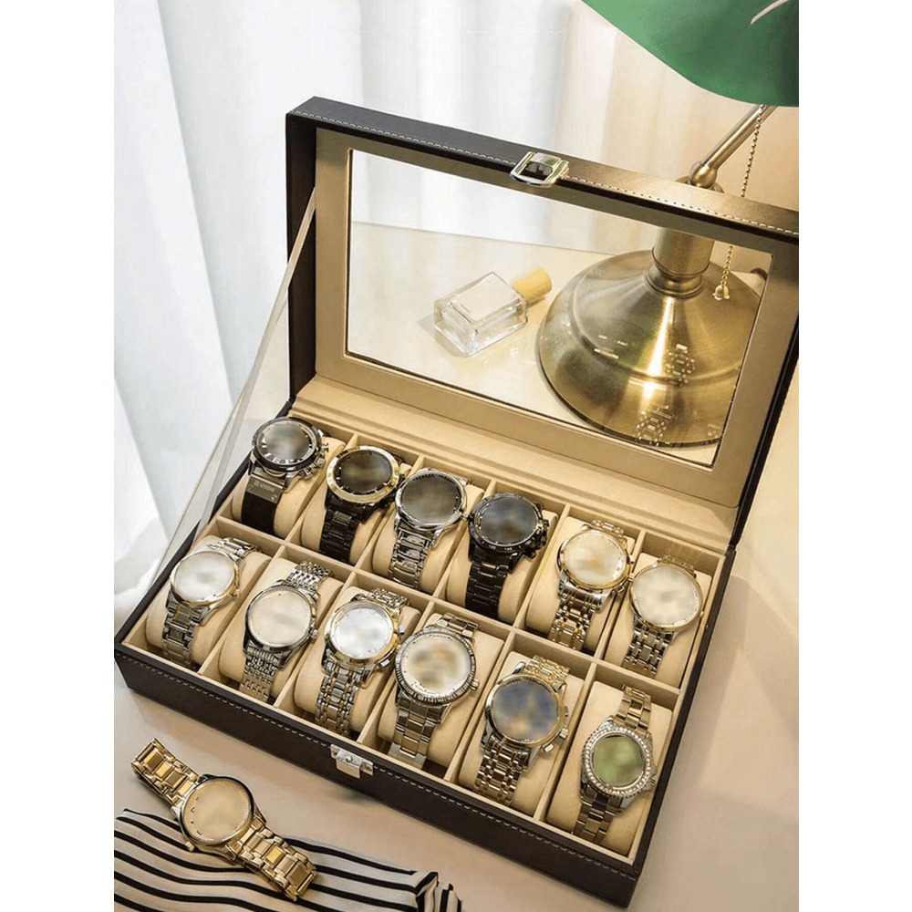 Jewelry Watches Women - 1pc Big Capacity Leather Watch Box,