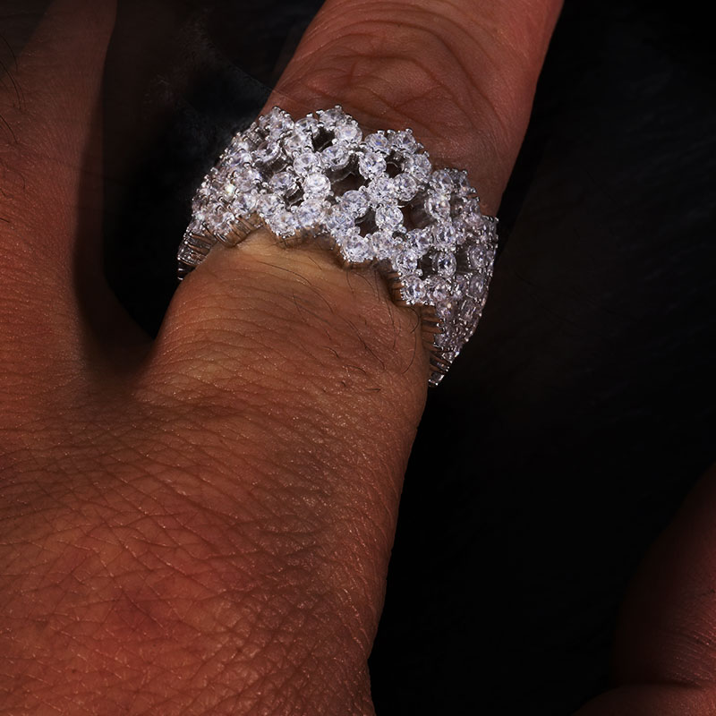 TUHE Iced Out Men Rings Moissa - Moissanite Ring review and price