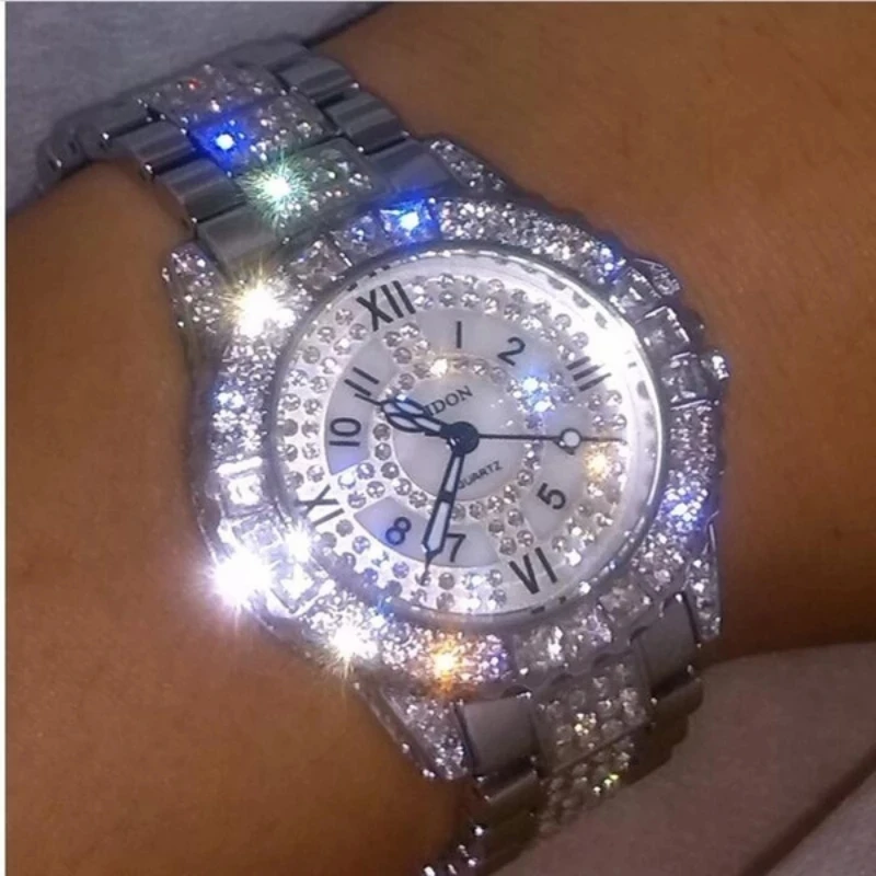 Luxury Shiny Fine Zircon Quart - Jewels In Quartz Watches review and price