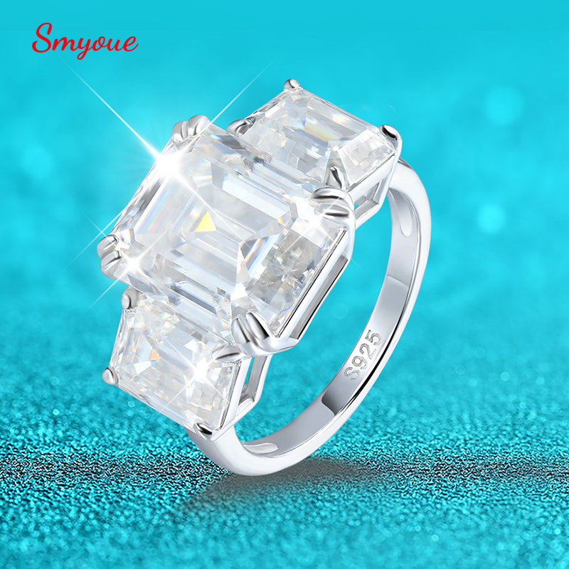 Smyoue 12cttw Emerald Cut Full - Moissanite Ring review and price