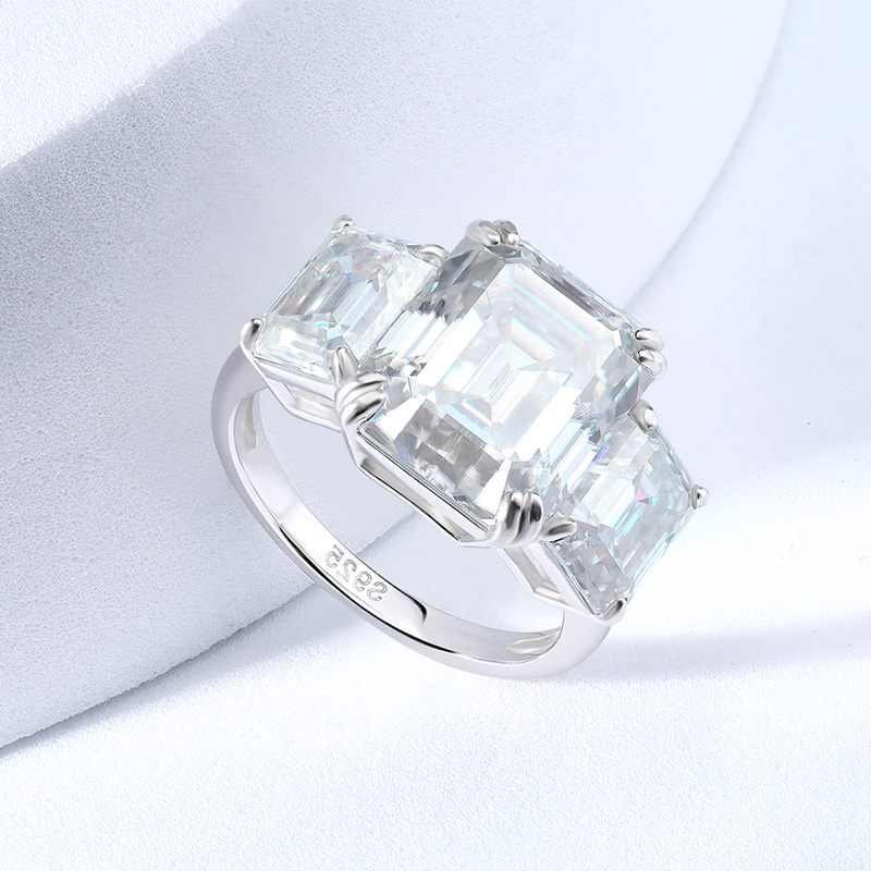 Smyoue 12cttw Emerald Cut Full - Moissanite Ring review and price