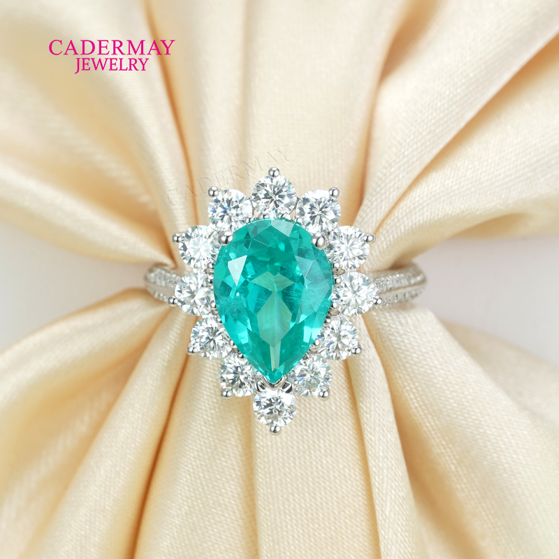 S925 Lab Paraiba Rings S925 Si - Moissanite Ring review and price