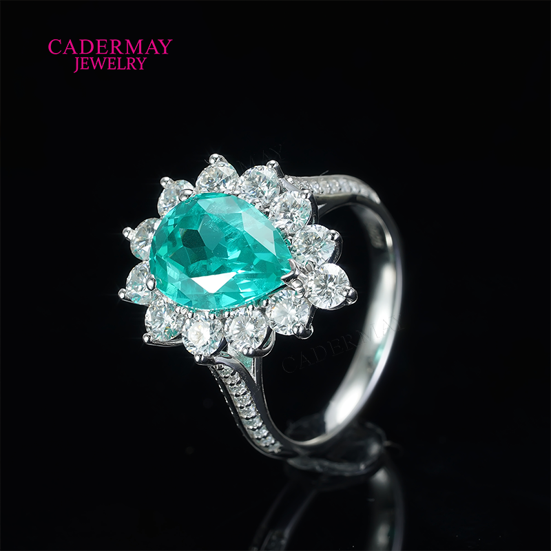 S925 Lab Paraiba Rings S925 Si - Moissanite Ring review and price