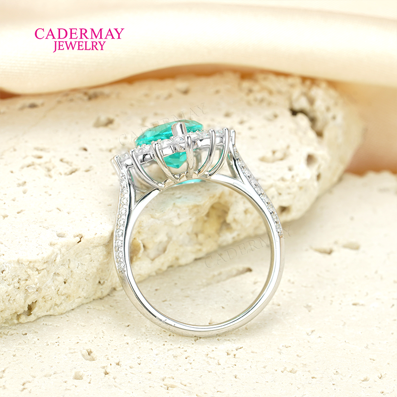 S925 Lab Paraiba Rings S925 Si - Moissanite Ring review and price