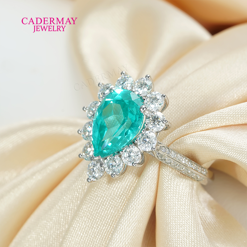 S925 Lab Paraiba Rings S925 Si - Moissanite Ring review and price