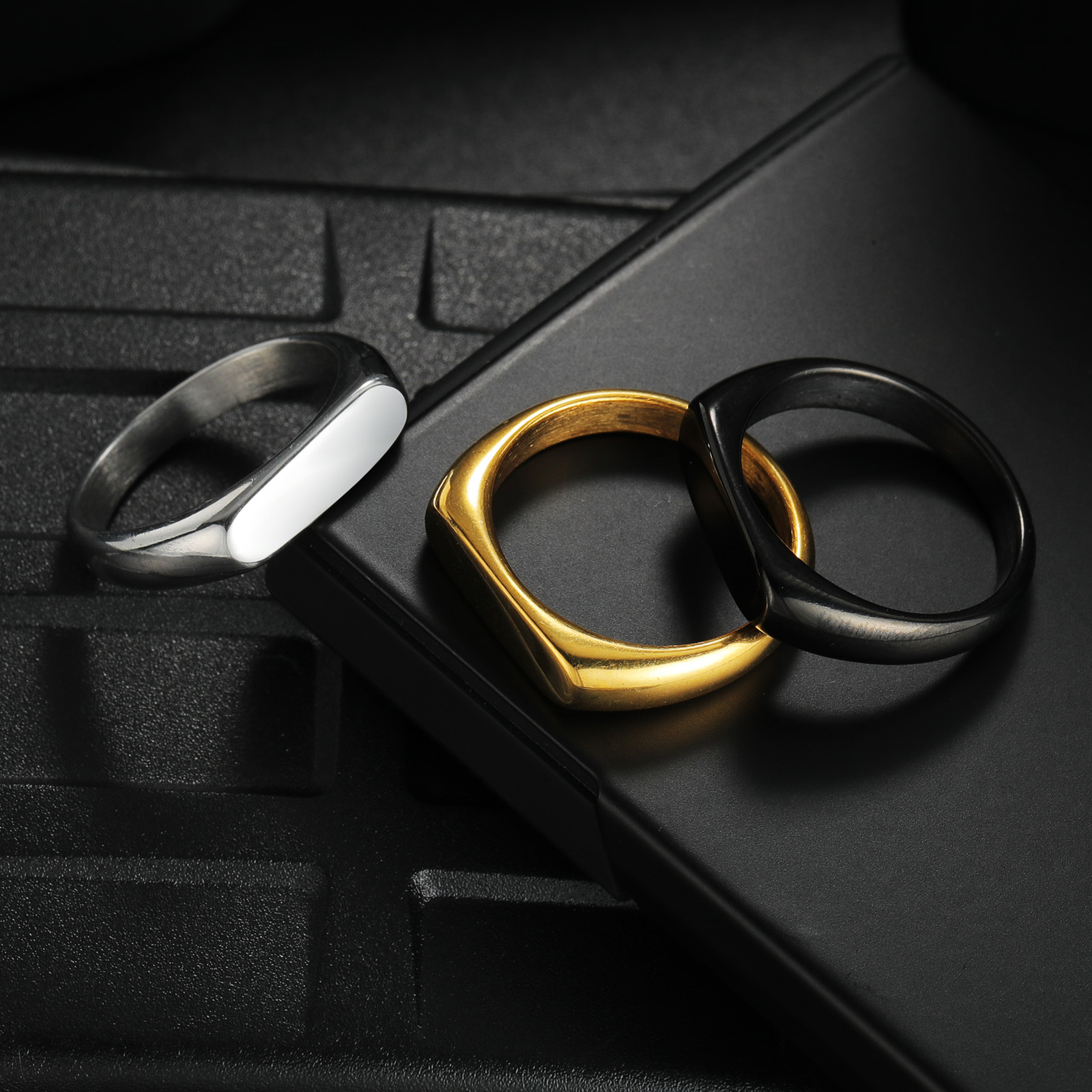 Customizable Stainless Steel S - Mens Signet Ring review and price