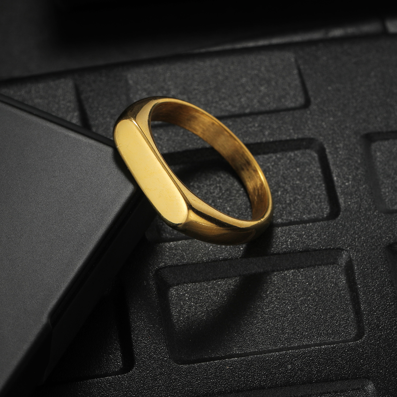 Customizable Stainless Steel S - Mens Signet Ring review and price