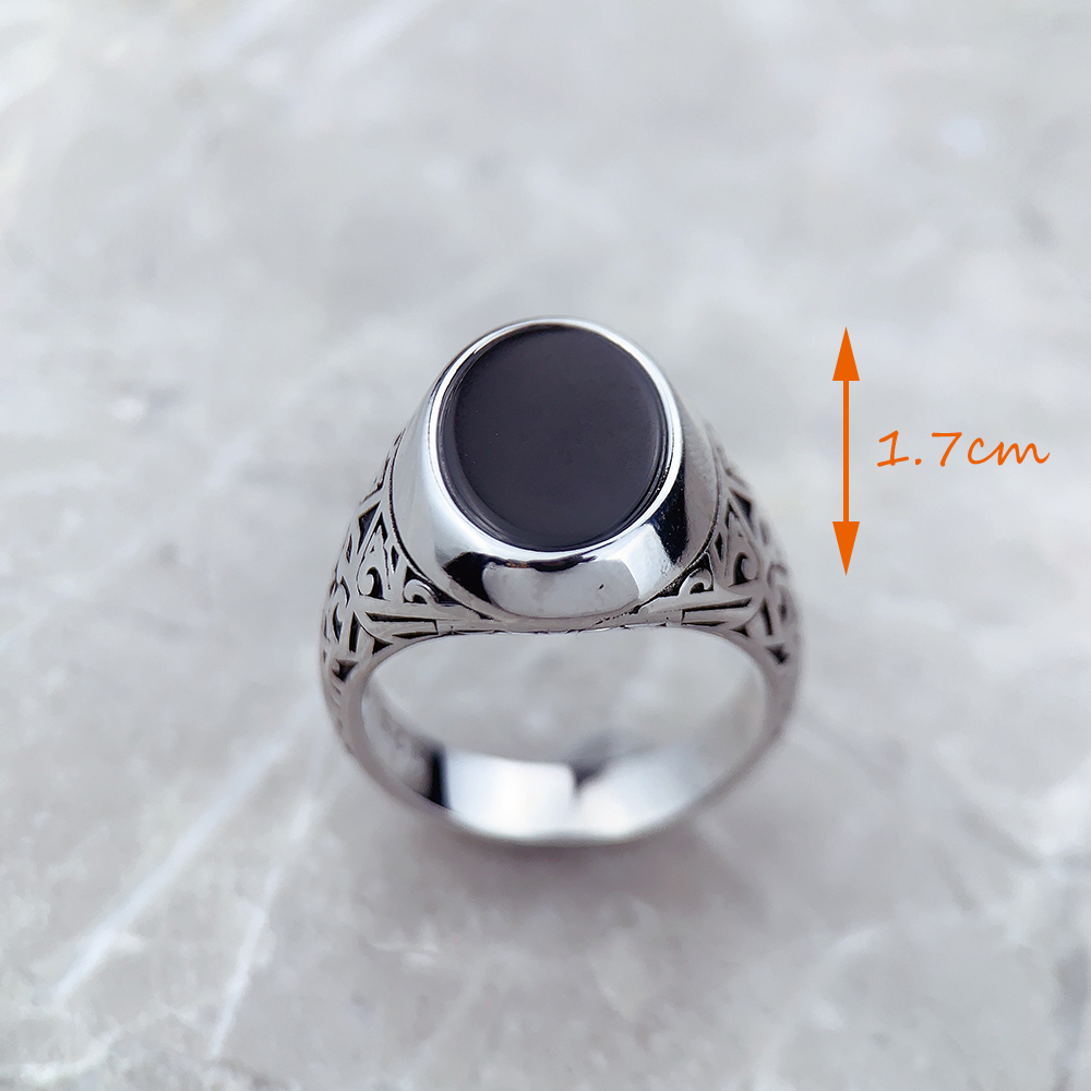 Black Oval Signet Ring Europe  - Mens Signet Ring review and price