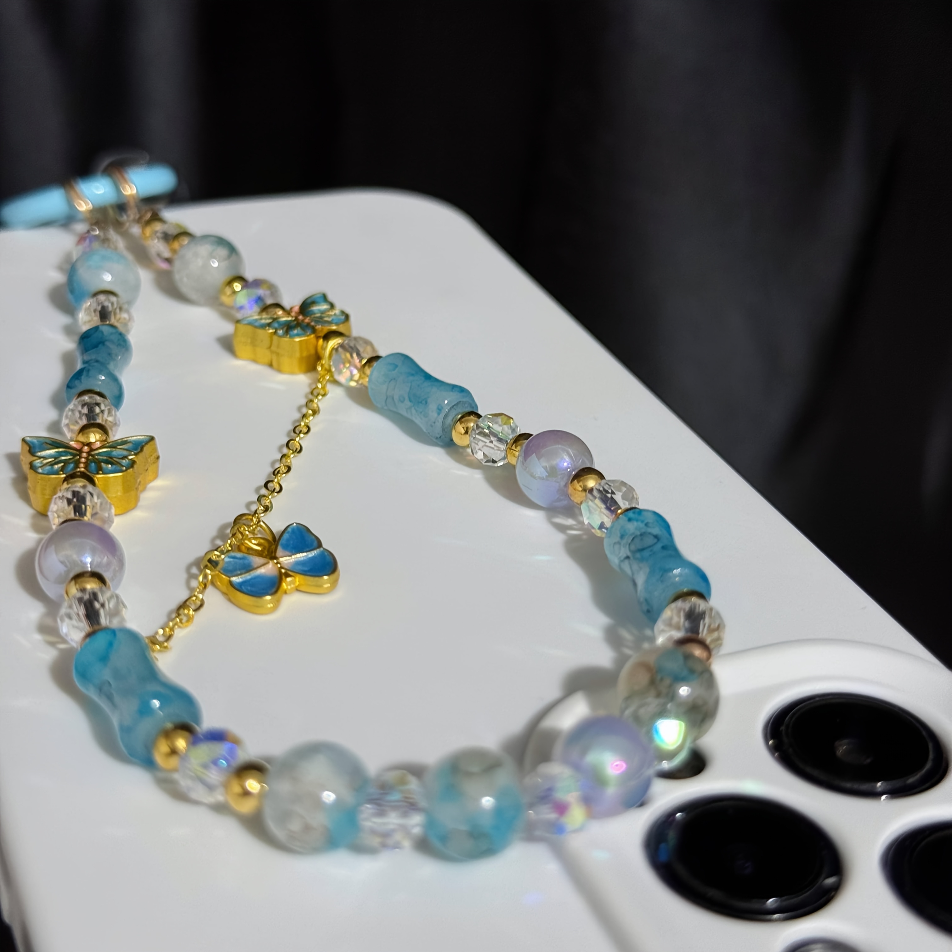 Retro gold butterfly phone cha - Necklace Pendant review and price