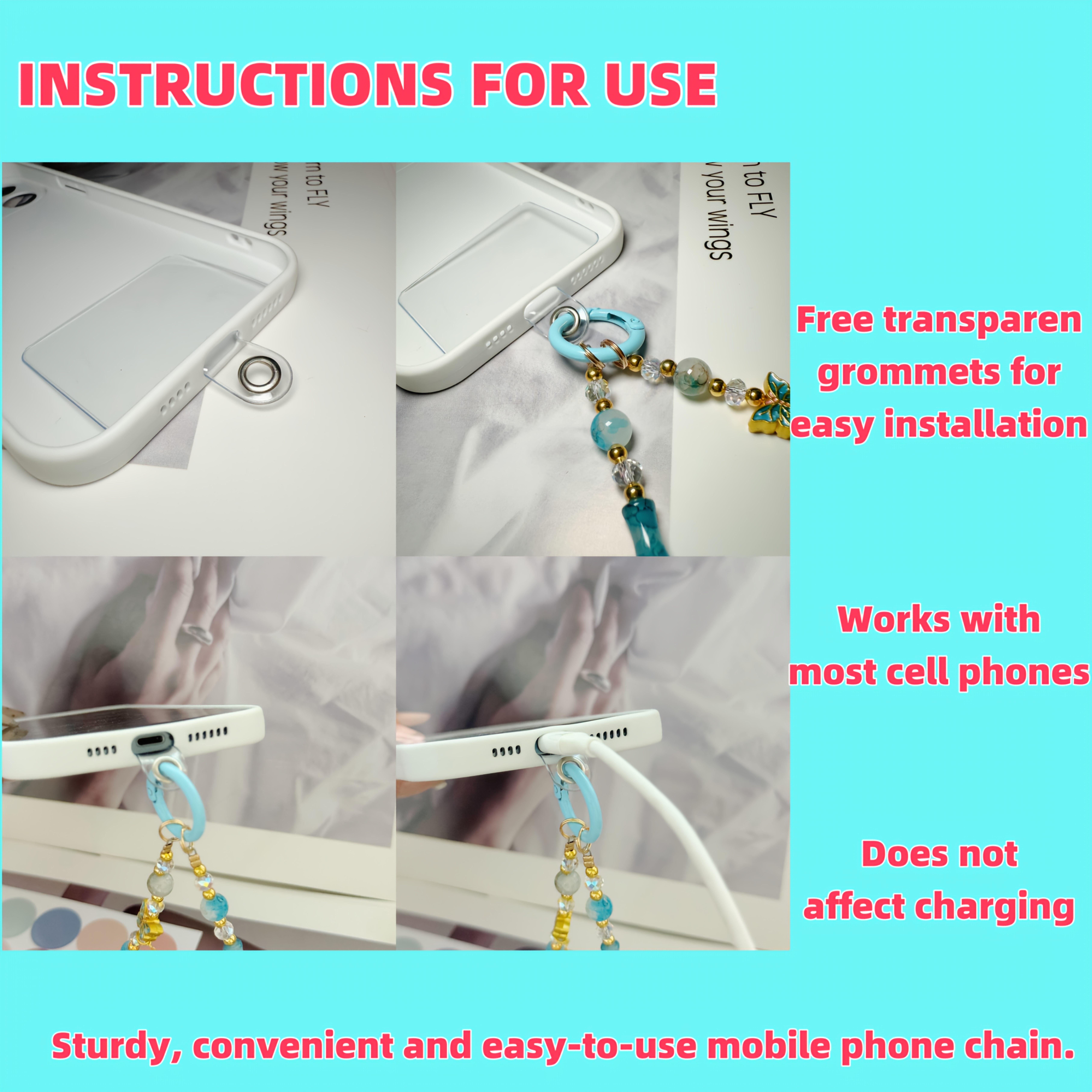 Retro gold butterfly phone cha - Necklace Pendant review and price