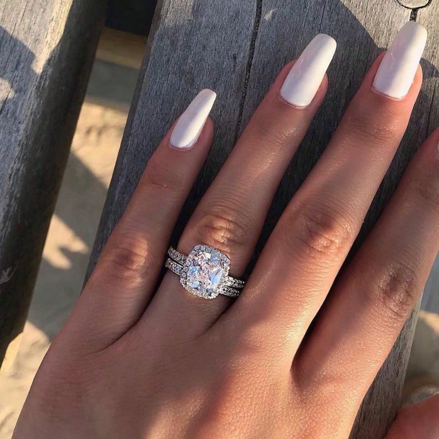 2Pcs Women's Fashion Noble Zir - Moissanite Ring review and price