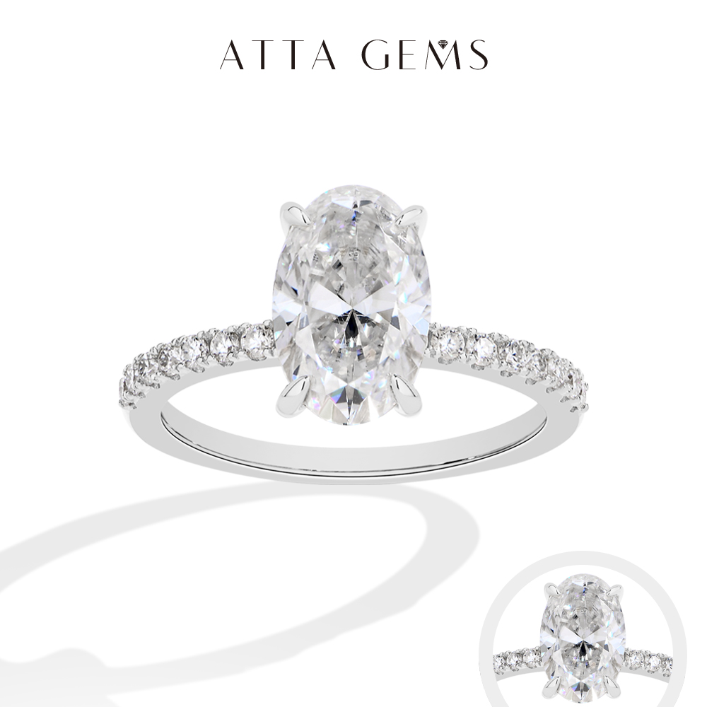 ATTAGEMS Oval Cut 3.0CT Moissa - Moissanite Ring review and price