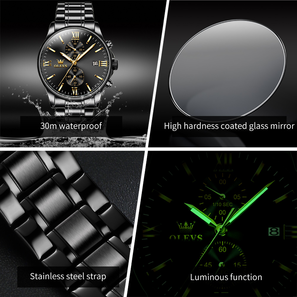 OLEVS 2886 Classic Black Quart - Jewelry Inspired Watches review and price