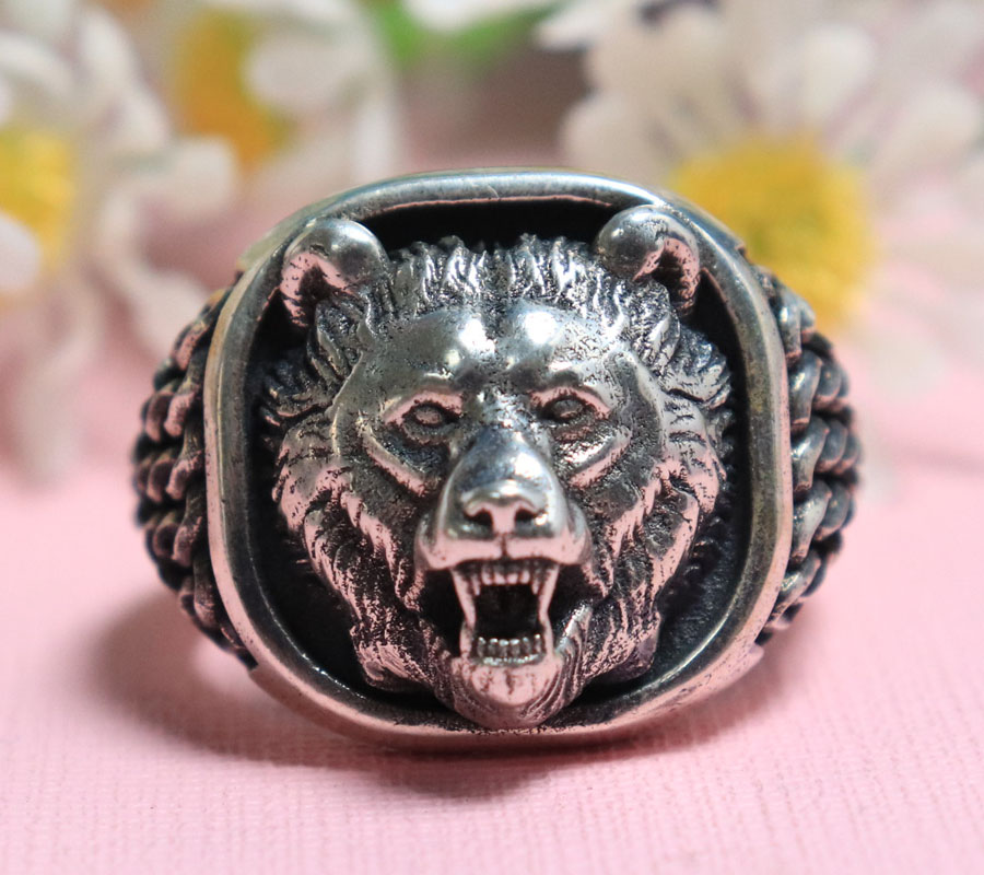 22g Viking Bear Head Nordic Or - Mens Signet Ring review and price
