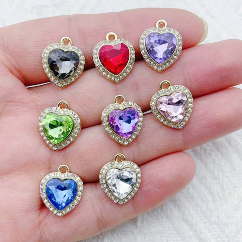 10pcs heart-shaped inlaid colo - Jewelry & Watches Vitopoulos Reviews review and price