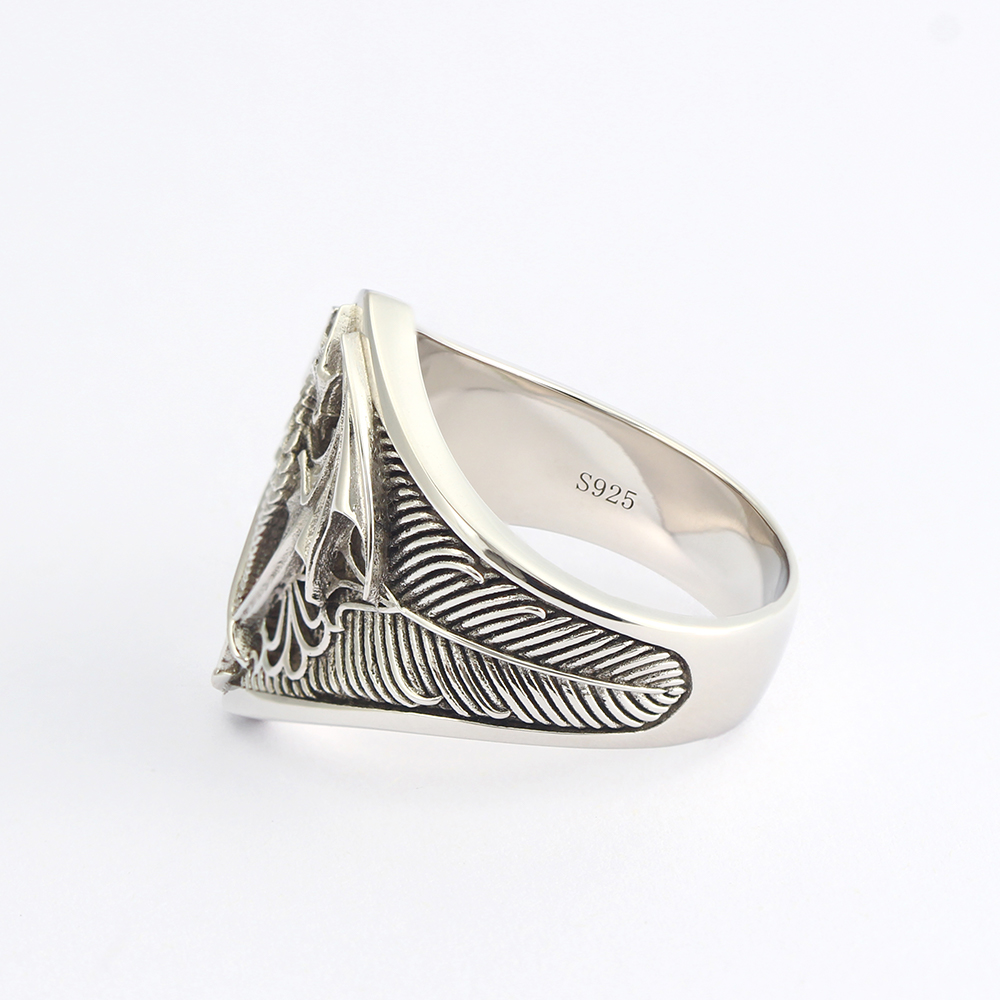 Flying Dragon Signet Vinking D - Mens Signet Ring review and price