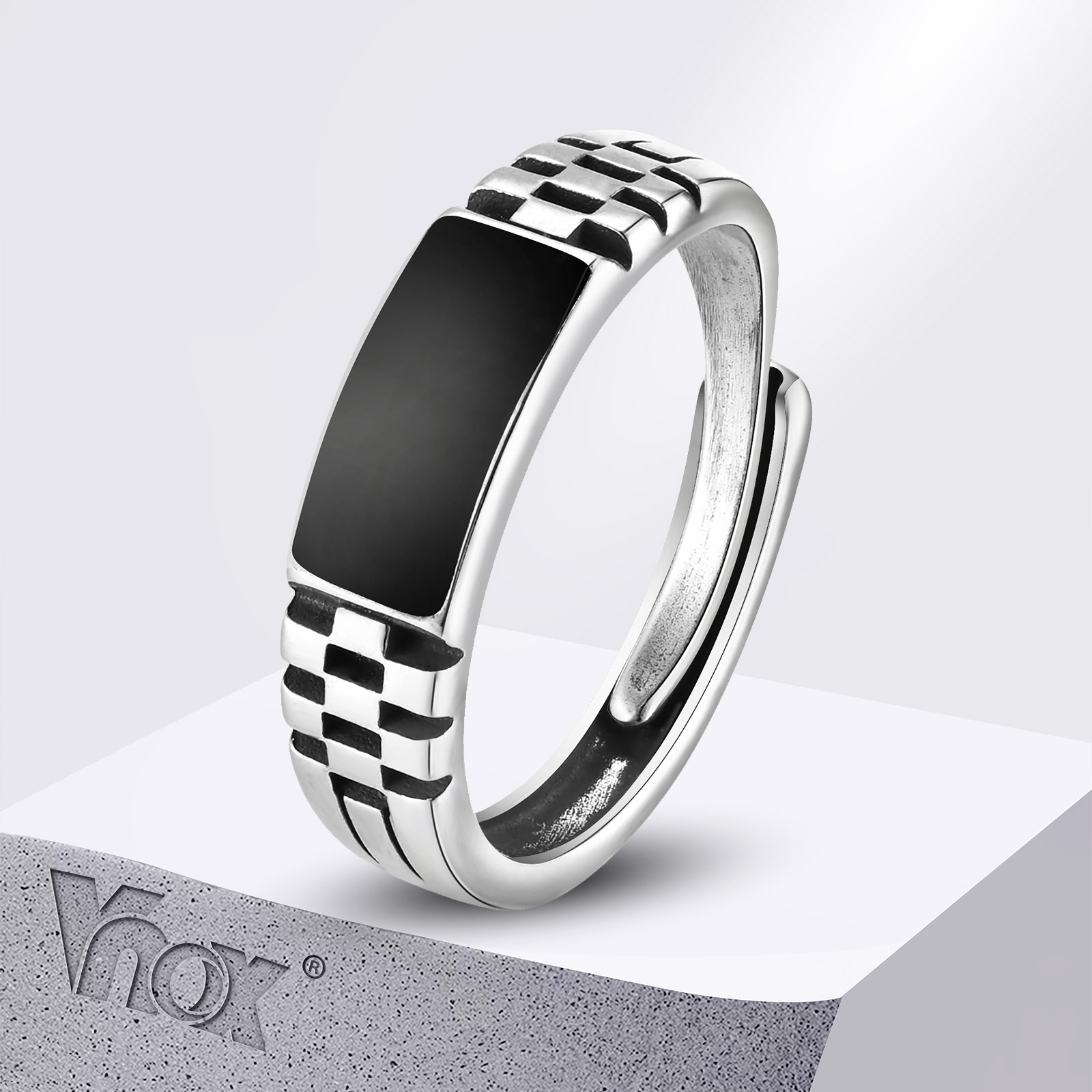 Vnox Mens Open Rings, Black En - Mens Signet Ring review and price