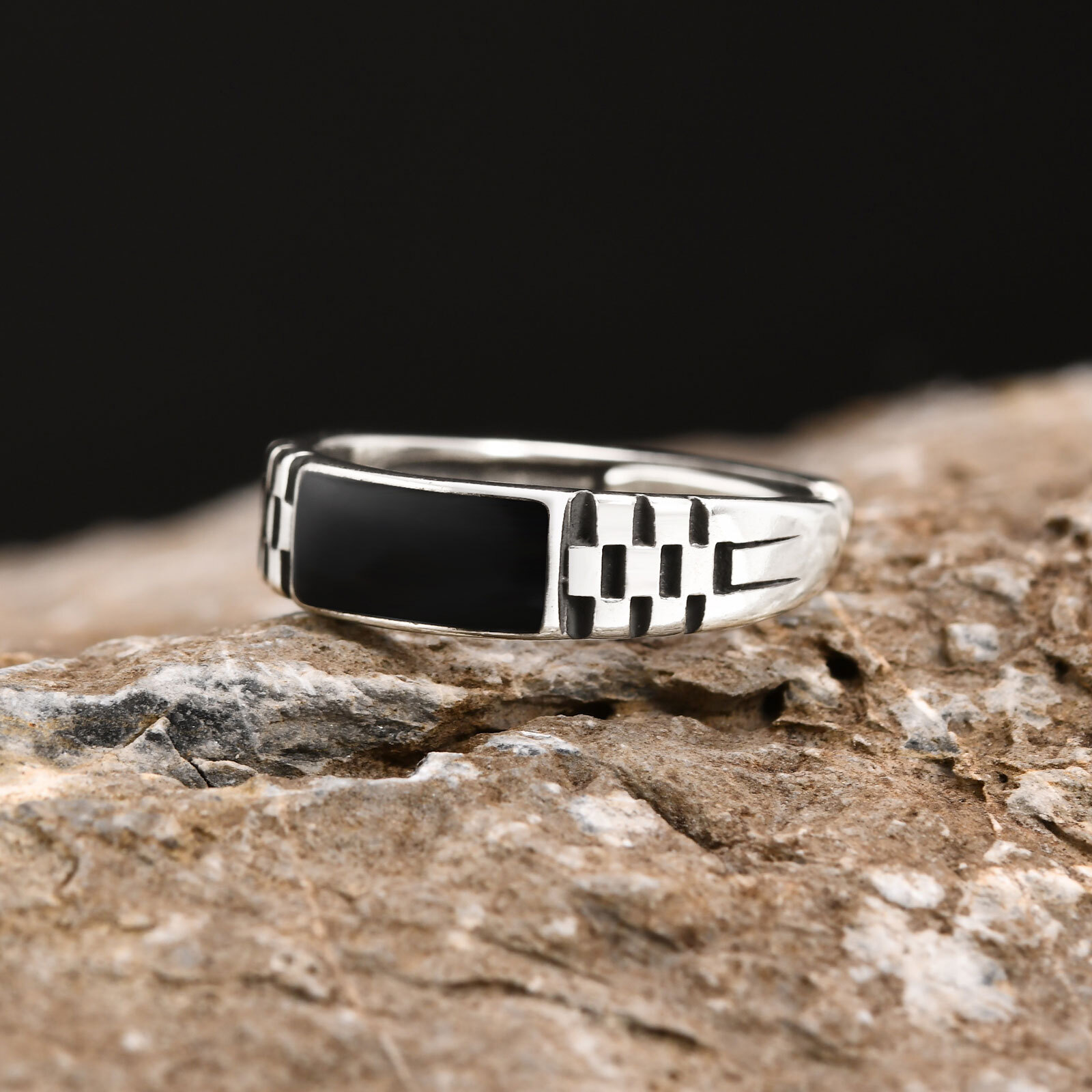 Vnox Mens Open Rings, Black En - Mens Signet Ring review and price