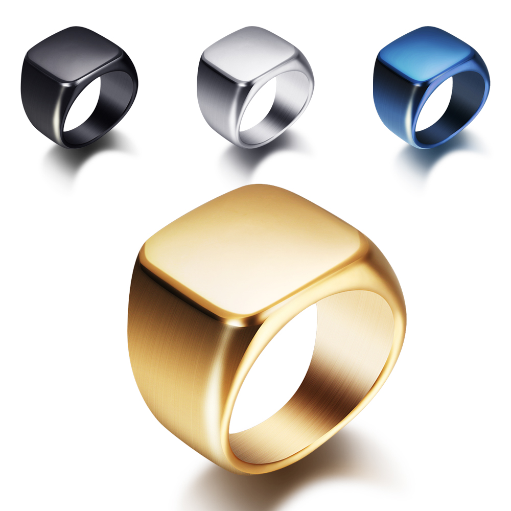 Free Engrave New Silver/Gold/B - Mens Signet Ring review and price
