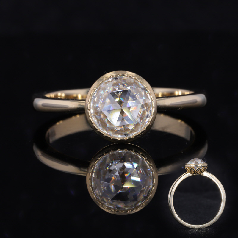 10k Yellow  Gold Engagement Ri - Moissanite Ring review and price