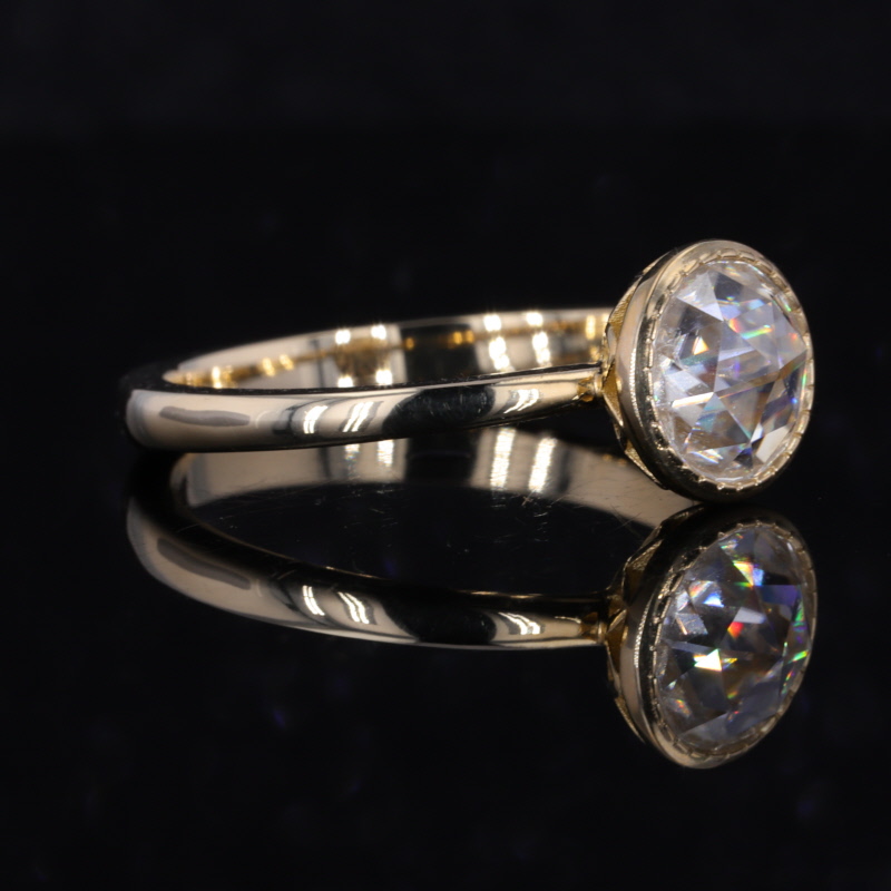 10k Yellow  Gold Engagement Ri - Moissanite Ring review and price