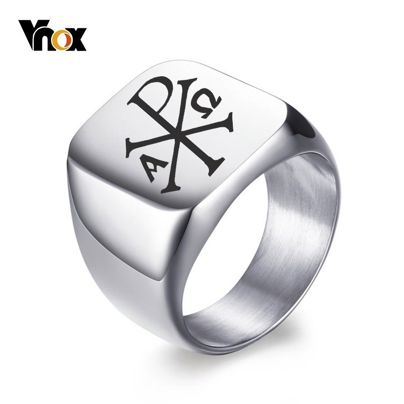 Vnox Free Personalized Stamp R - Mens Signet Ring review and price
