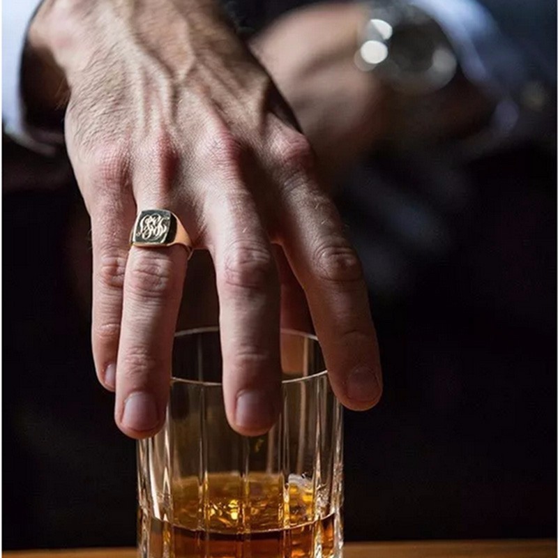 Vnox Free Personalized Stamp R - Mens Signet Ring review and price