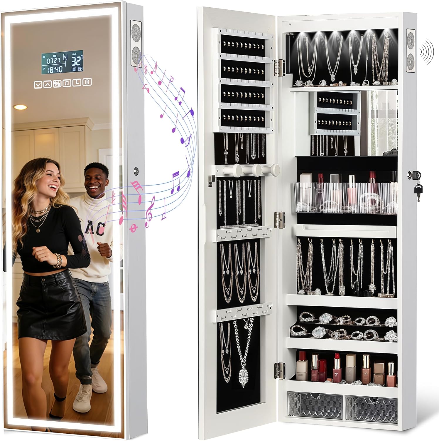 LED Mirror Jewelry Cabinet wit - Jewelry & Watches Vitopoulos Reviews review and price