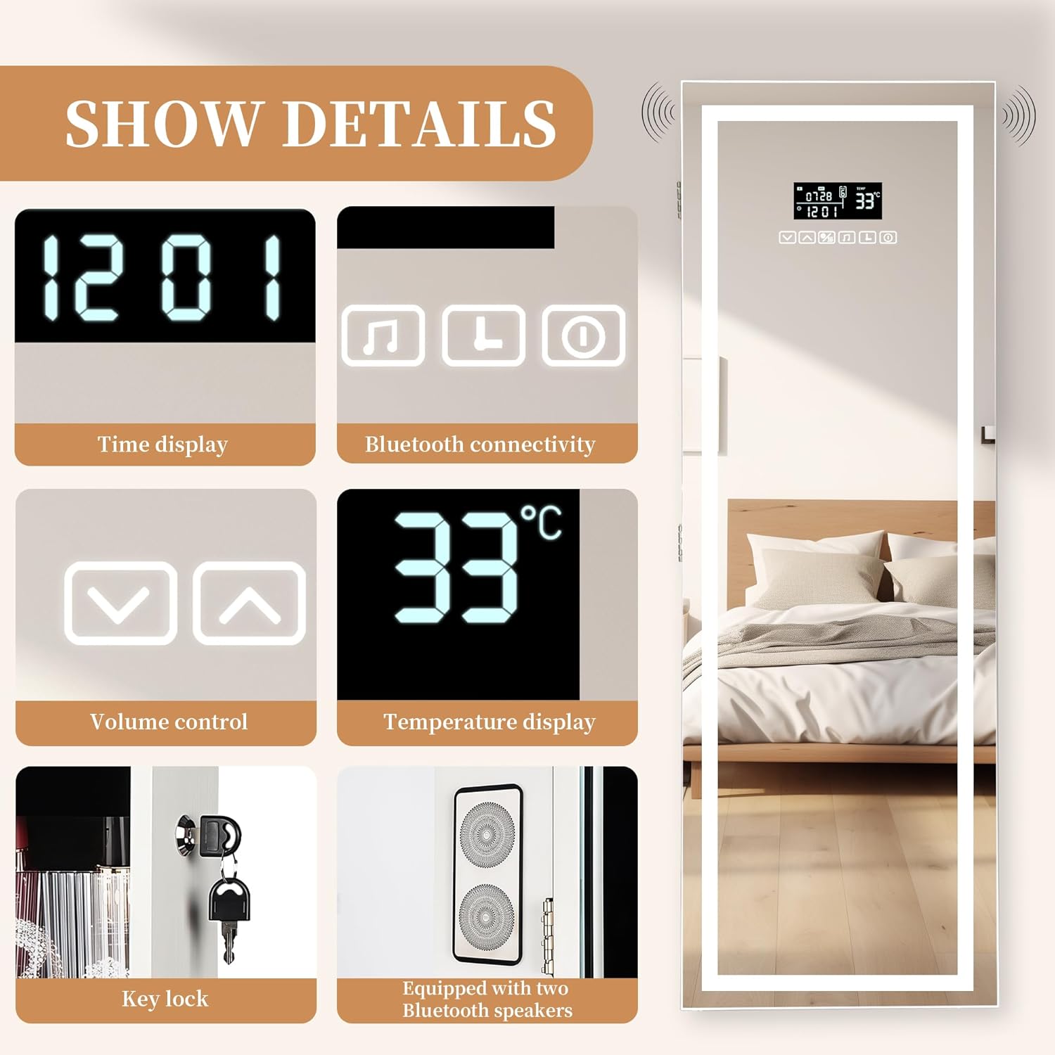 LED Mirror Jewelry Cabinet wit - Jewelry & Watches Vitopoulos Reviews review and price