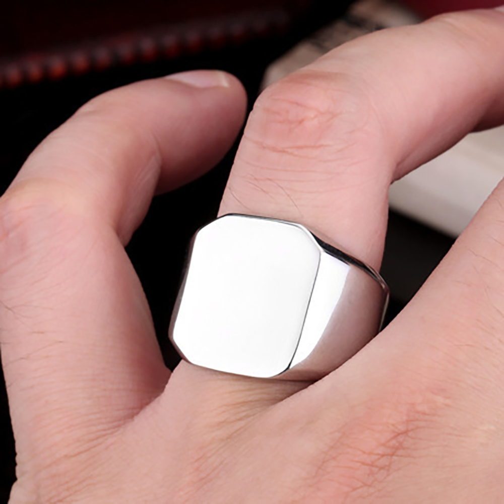 Free Engrave New Silver/Gold/B - Mens Signet Ring review and price