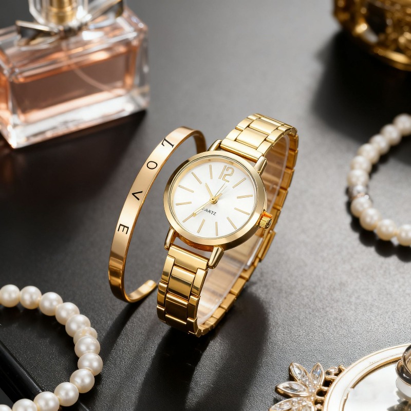 2pcs Set Watch Luxury Women Si - Jewelry Watches Women review and price