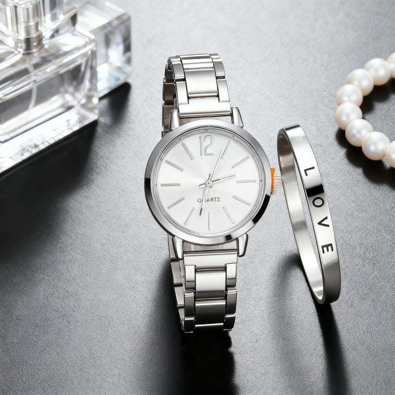 2pcs Set Watch Luxury Women Si - Jewelry Watches Women review and price