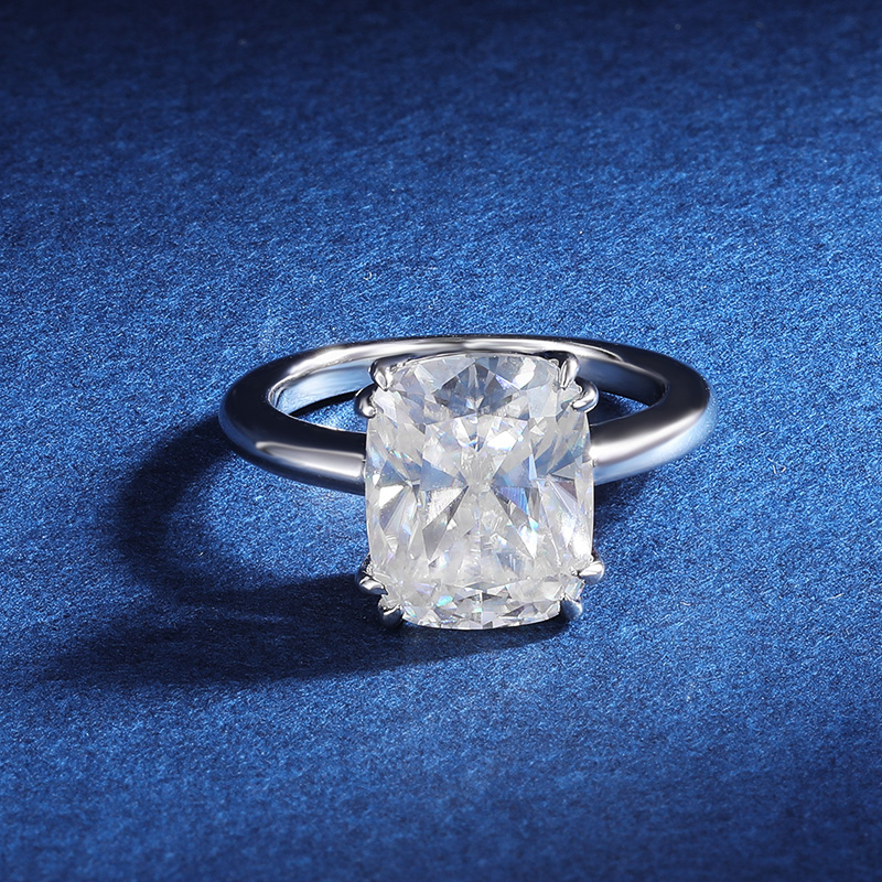 TBCYD 4CT 8*10MM D Color Cushi - Moissanite Ring review and price