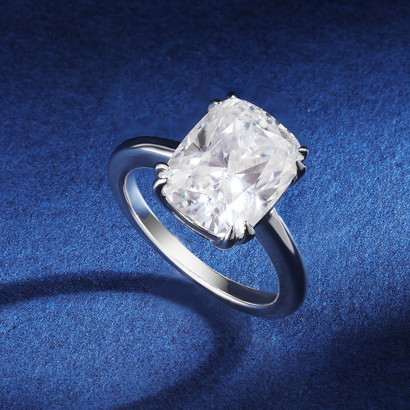 TBCYD 4CT 8*10MM D Color Cushi - Moissanite Ring review and price