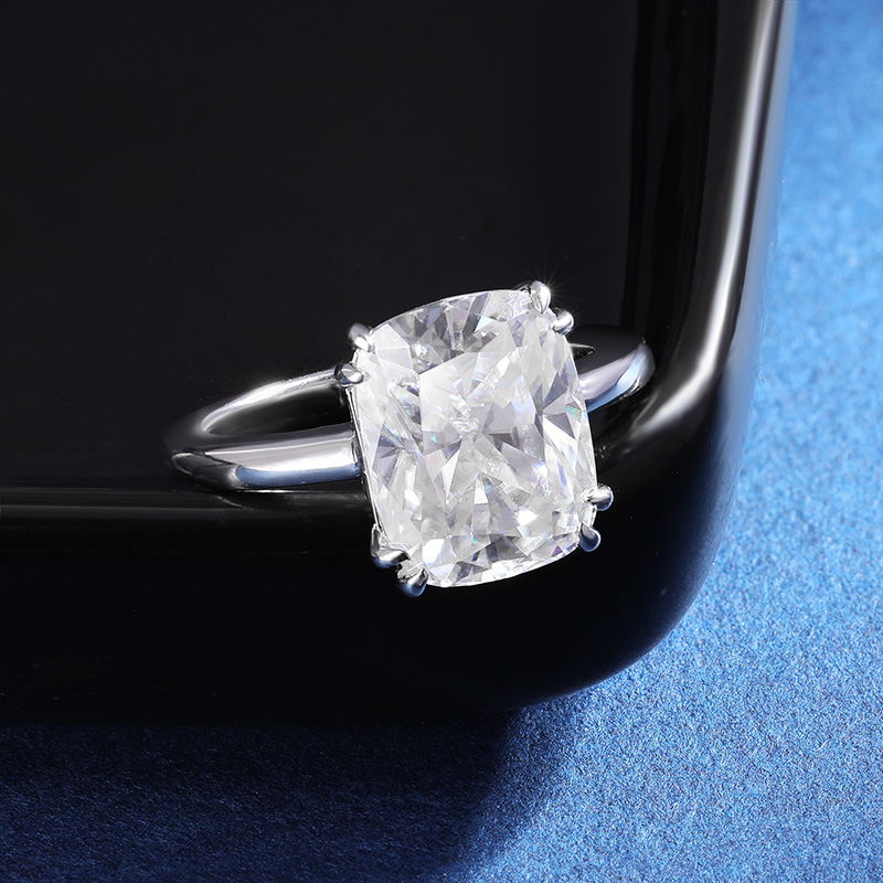 TBCYD 4CT 8*10MM D Color Cushi - Moissanite Ring review and price