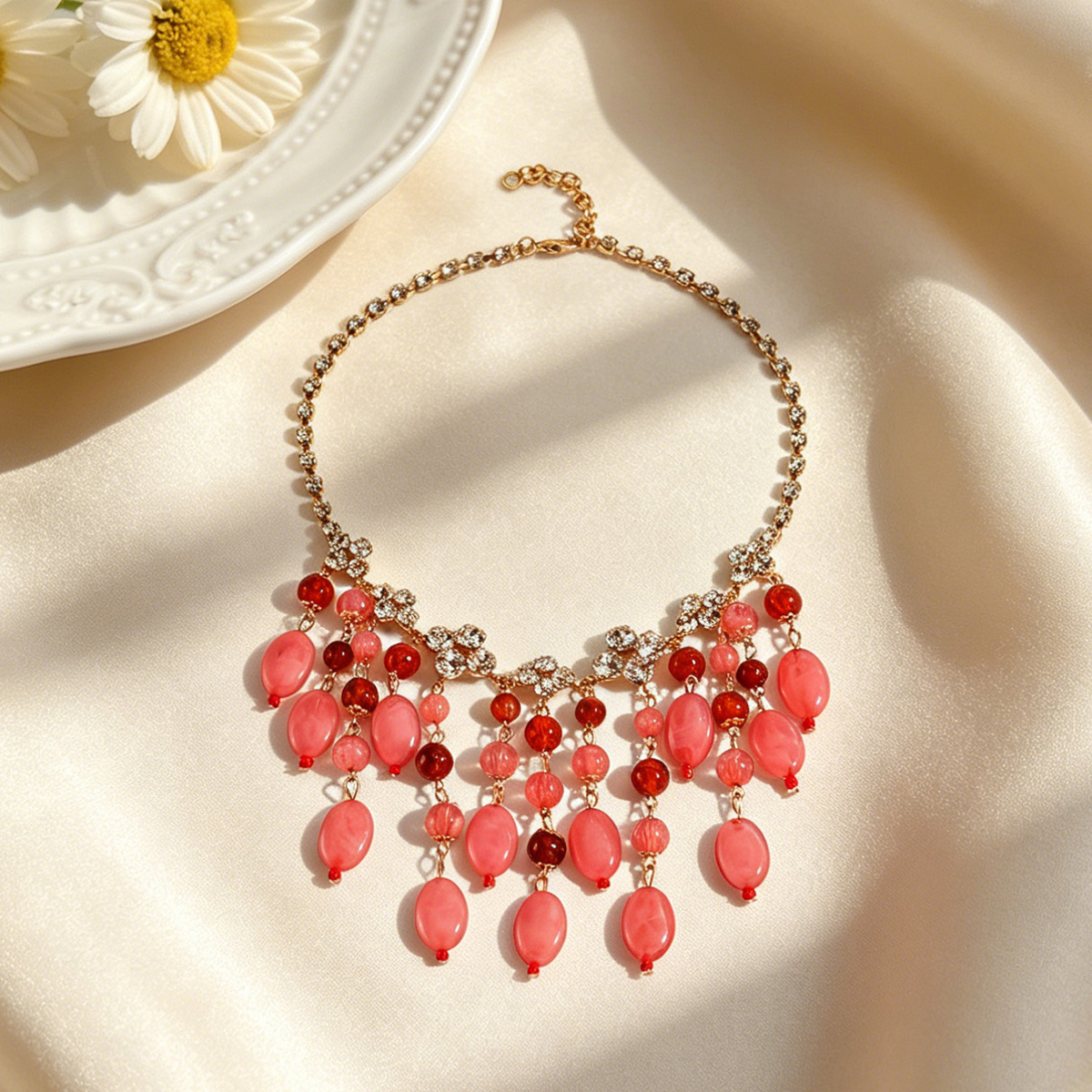 Trendy Pink Red Teardrop Beade - Jewelry & Watches Vitopoulos Reviews review and price