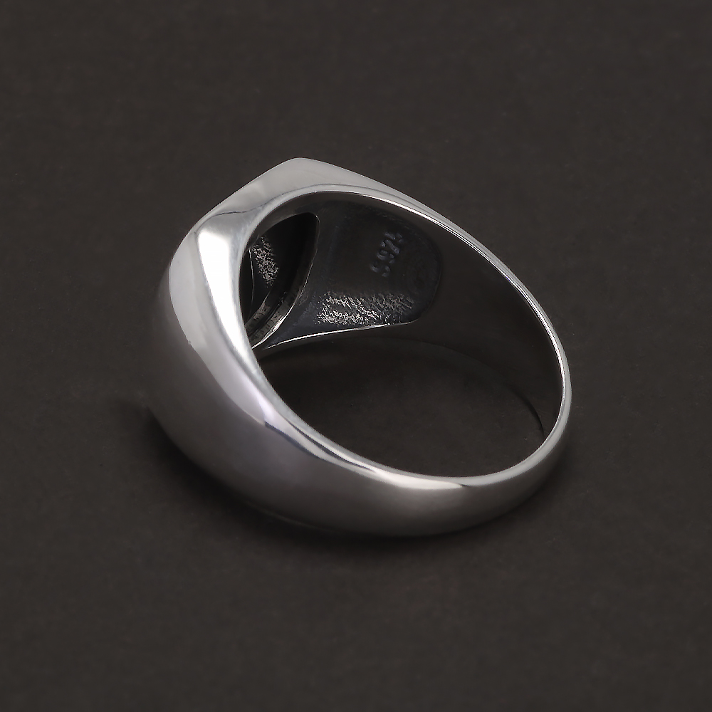 S925 Sterling Silver Black Ony - Mens Signet Ring review and price