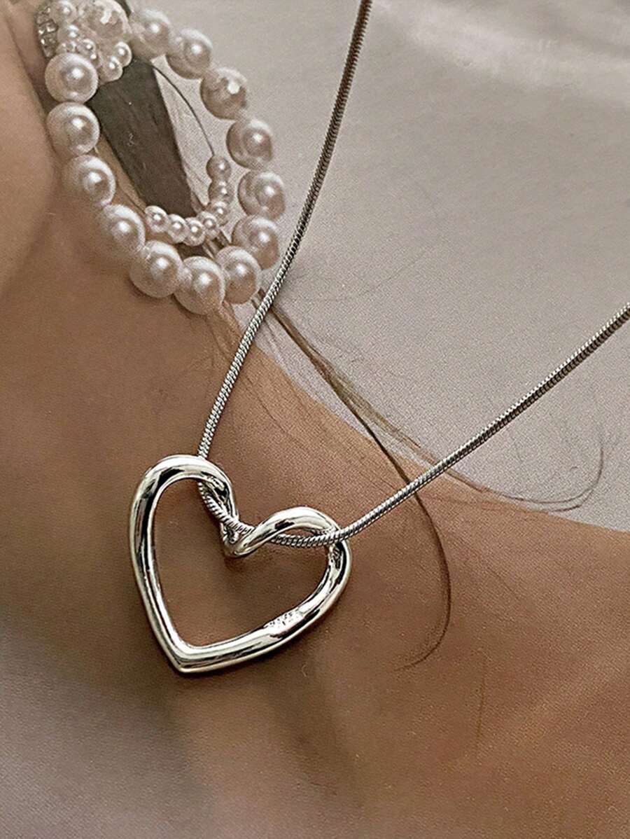 Hollow Heart Pendant Necklace  - Necklace Pendant review and price