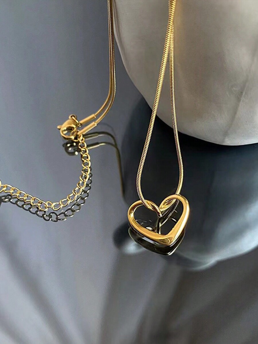 Hollow Heart Pendant Necklace  - Necklace Pendant review and price