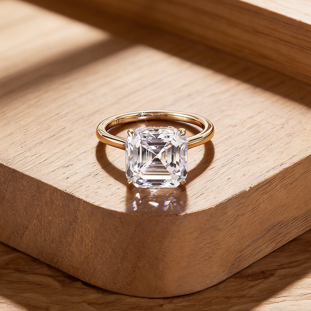 EWYA Asscher Cut 1/2/3/5CT 3EX - Moissanite Ring review and price