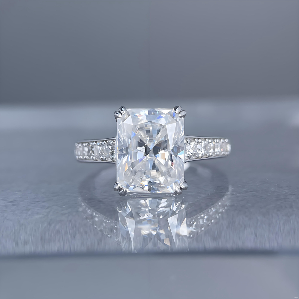 4 Carat Radiant Cut Moissanite - Moissanite Ring review and price