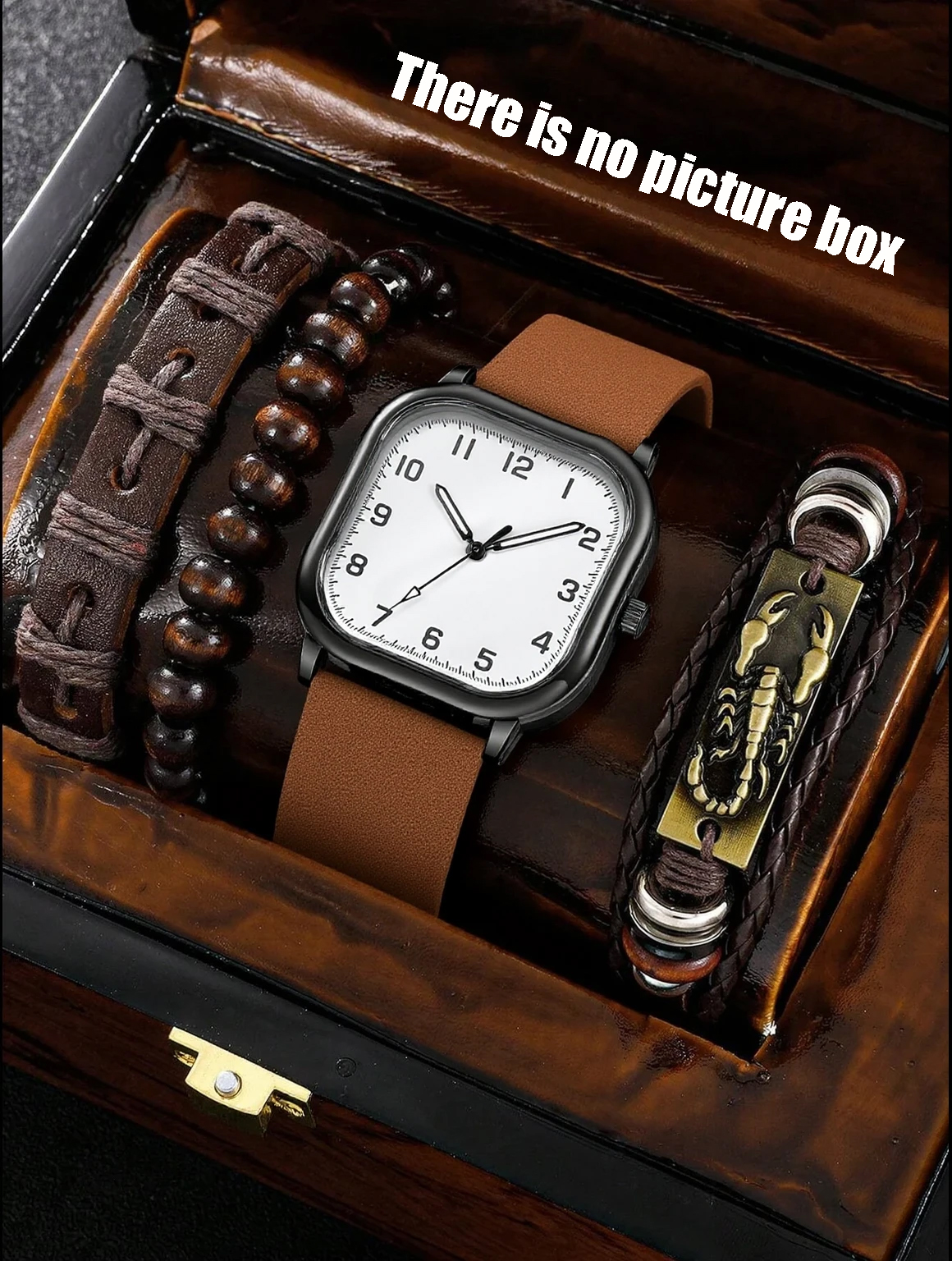 No gift box; men's leather str - Jewelry With Watches review and price