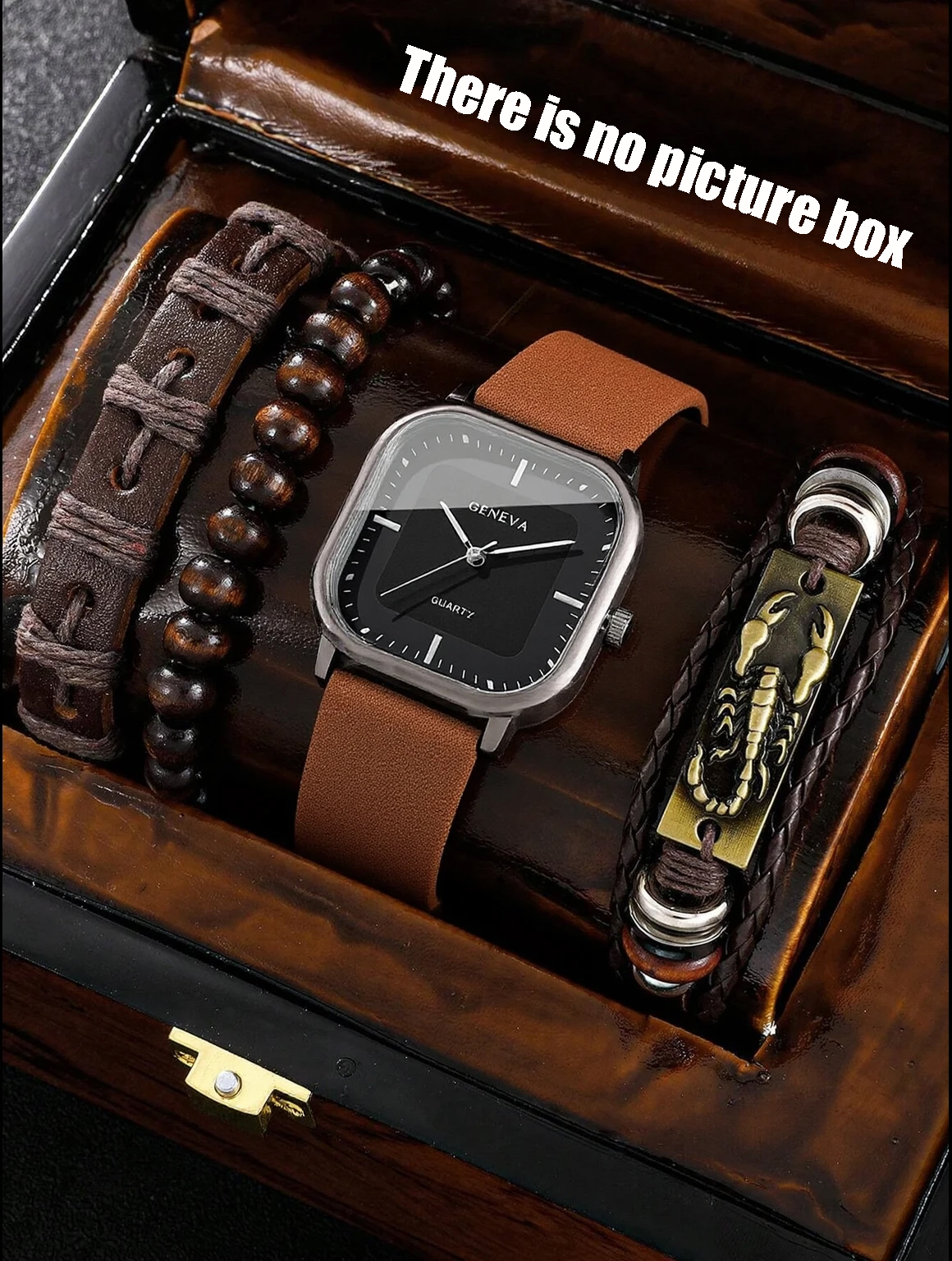No gift box; men's leather str - Jewelry With Watches review and price