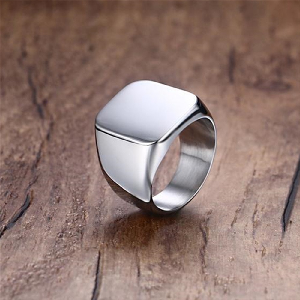 Fashion Men Black Smooth Stain - Mens Signet Ring review and price