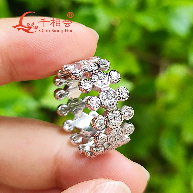 9.5mm 925 silver melee Round h - Moissanite Ring review and price