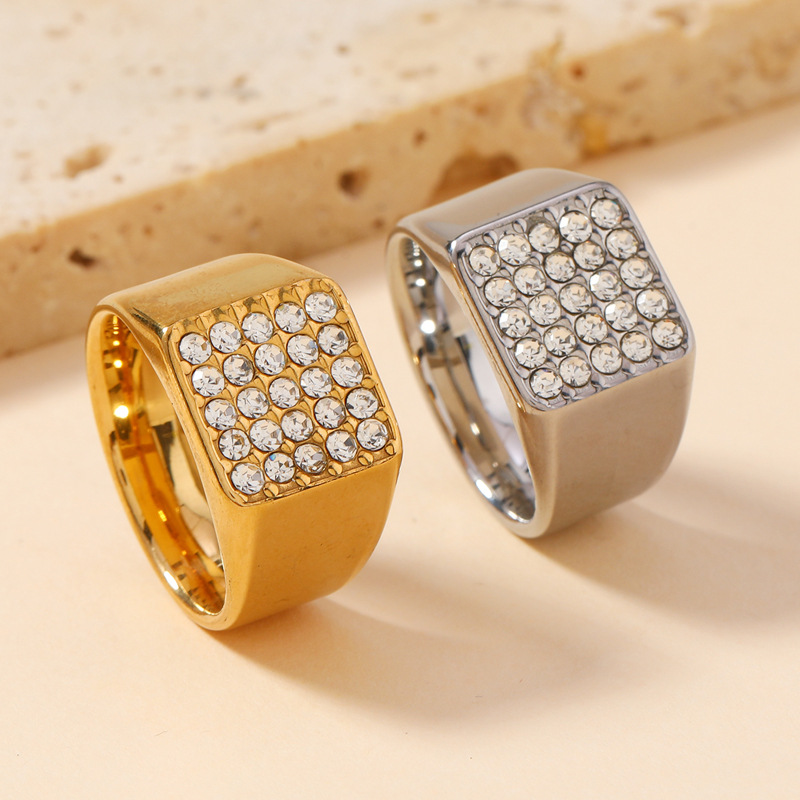 14mm Delicate Shiny Cubic Zirc - Mens Signet Ring review and price